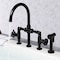 Kingston Brass KS2330CG Industrial Style Bridge Kitchen Faucet with Brass Sprayer, Matte Black KS2330CG - alternate 5